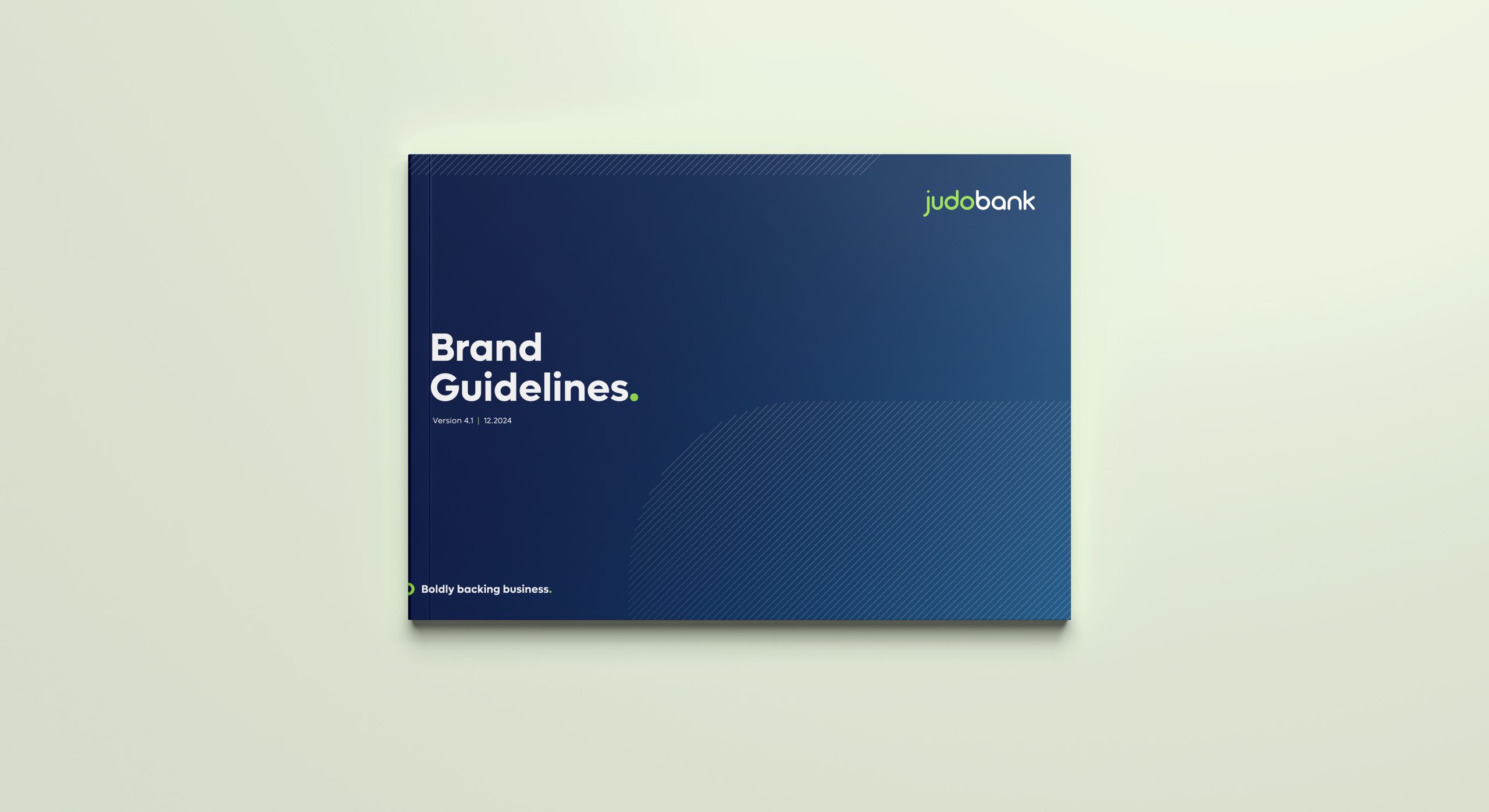Judo Bank Brand guidelines cover design by MDM design.