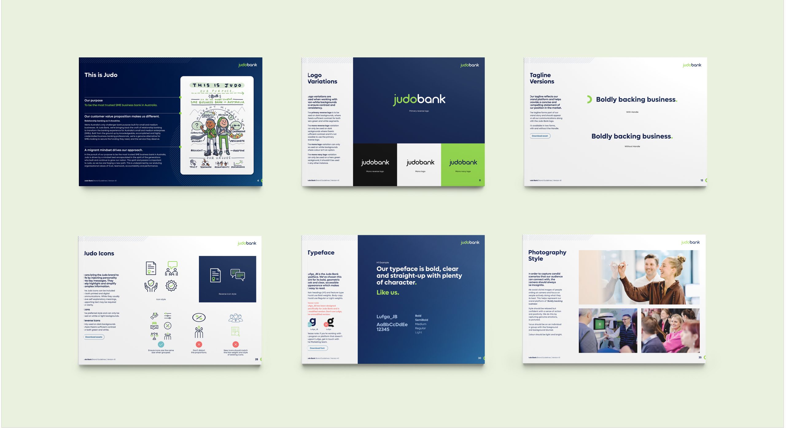 Judo Bank Brand guidelines design by MDM design.