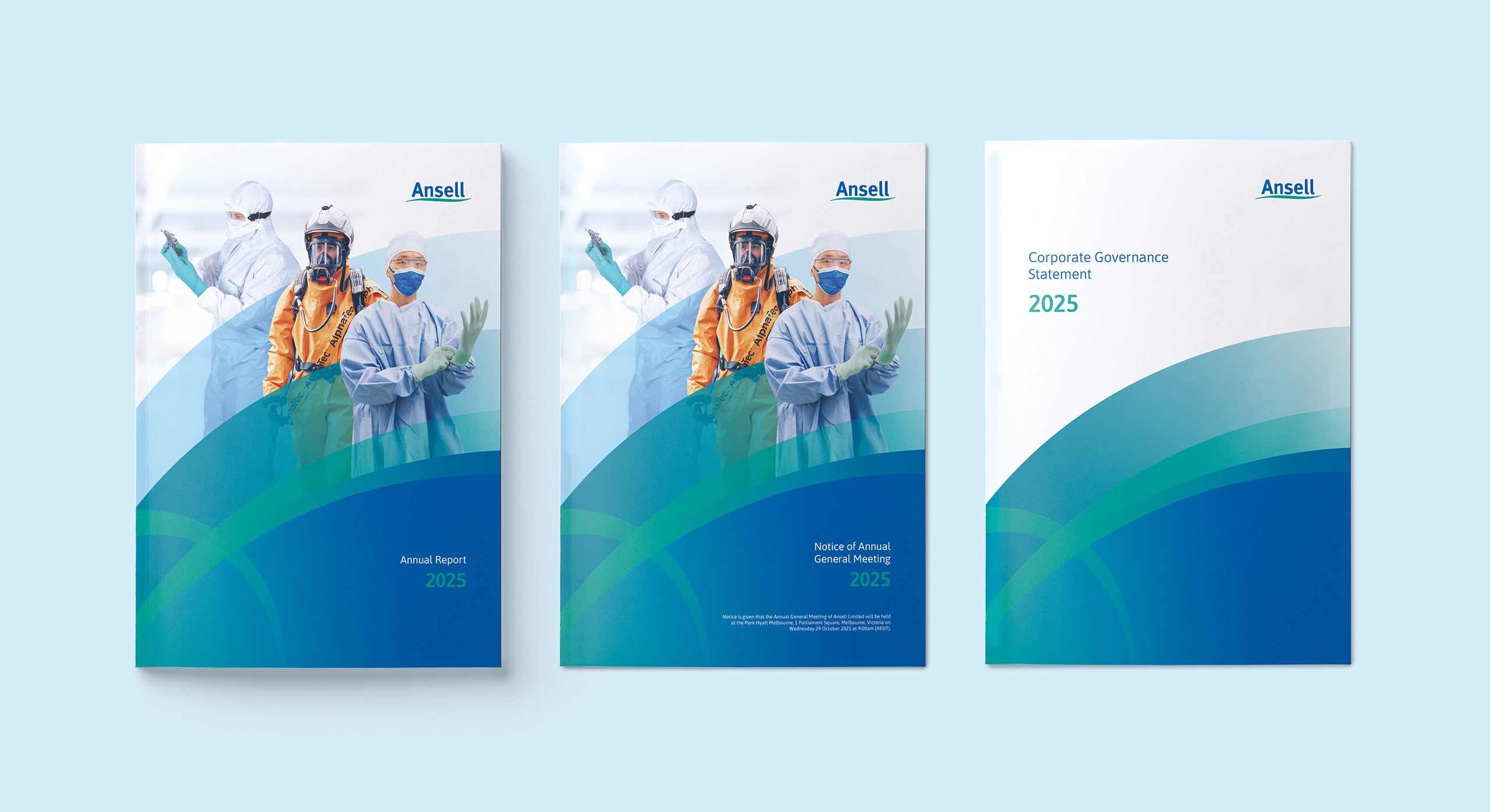 Ansell annual report 2025 cover design by MDM design.