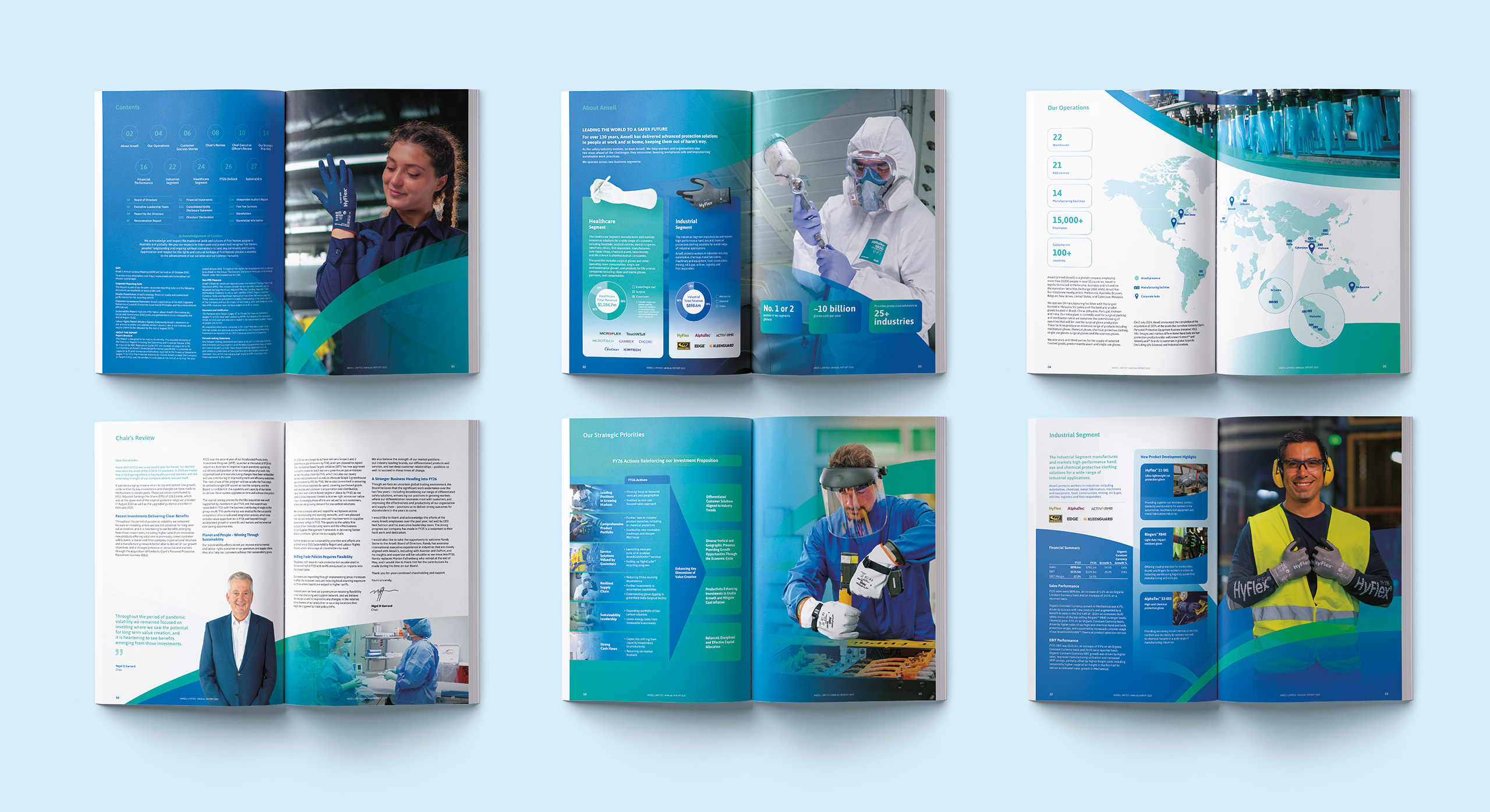Ansell annual report 2025 page design by MDM design.