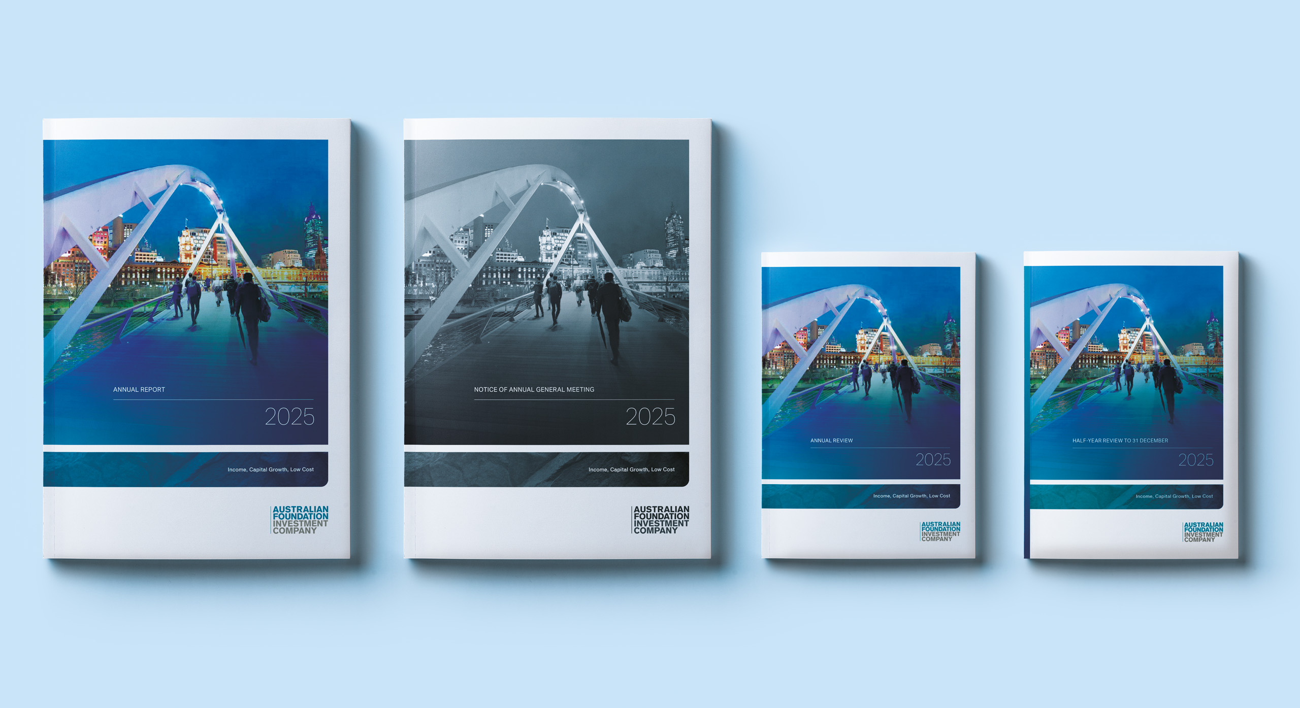 Australian Foundation annual report 2025 covers by MDM design.