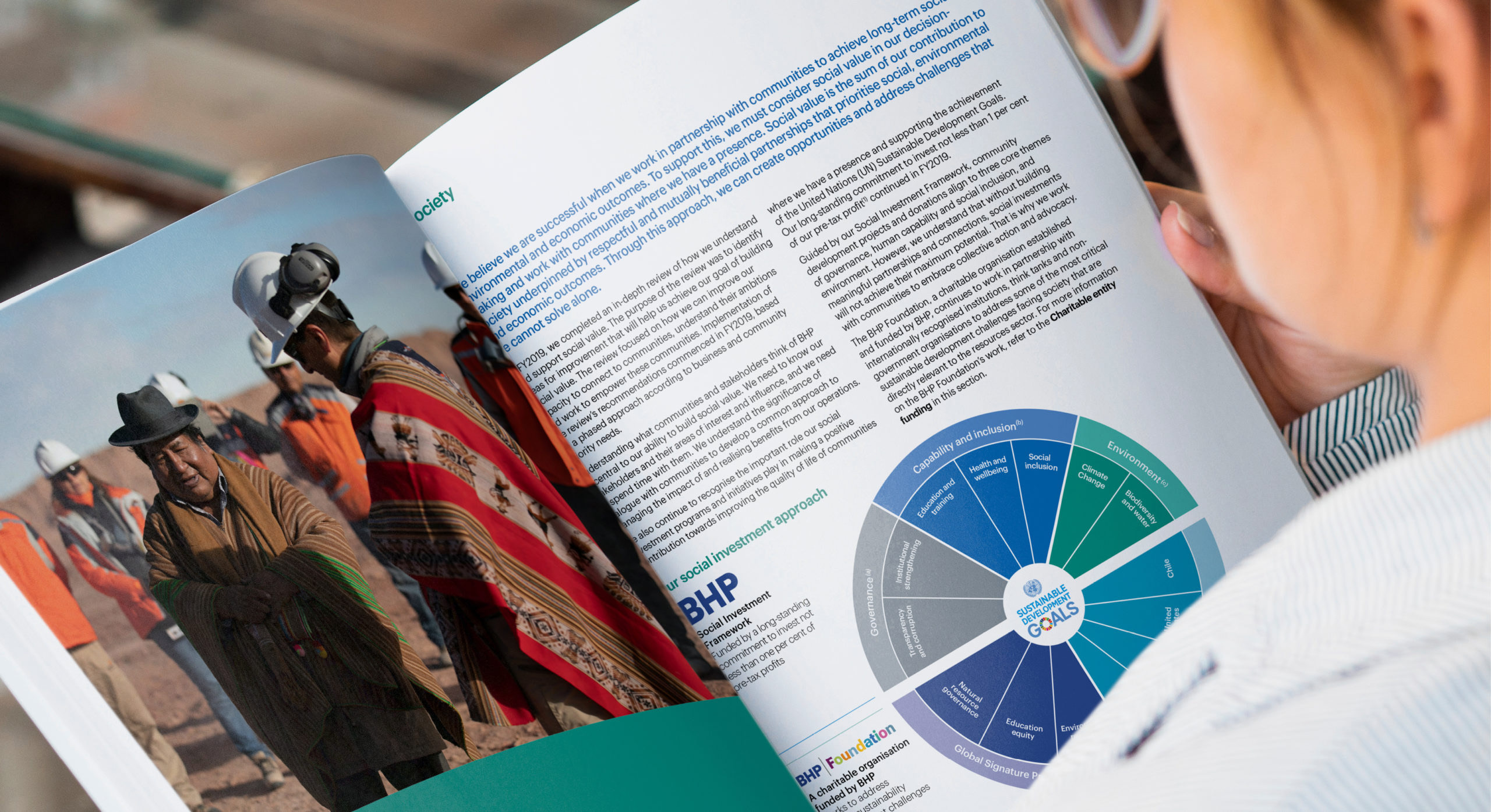 BHP annual report 2019 design by MDM design.