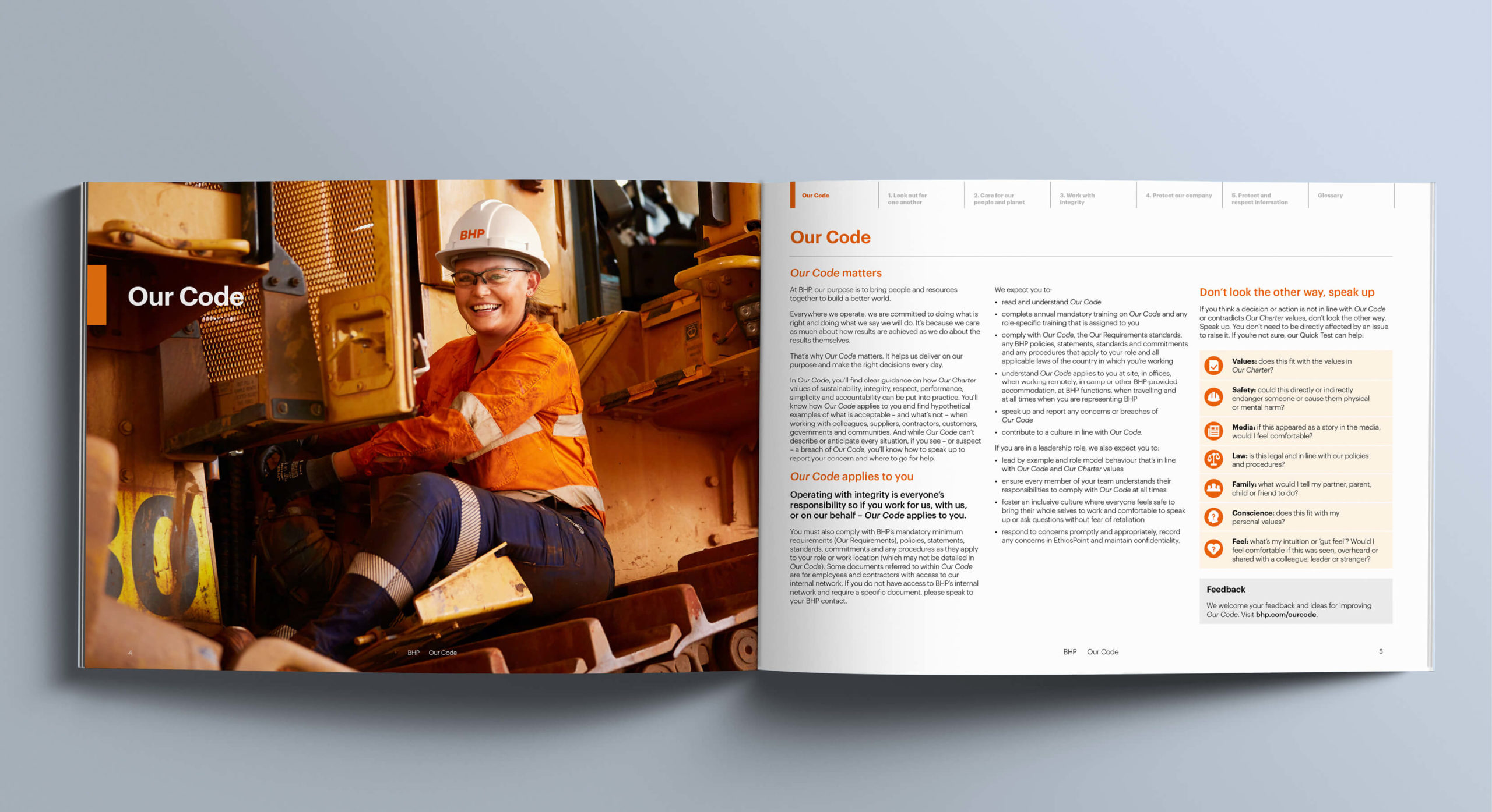 BHP Branding design page design by MDM design.