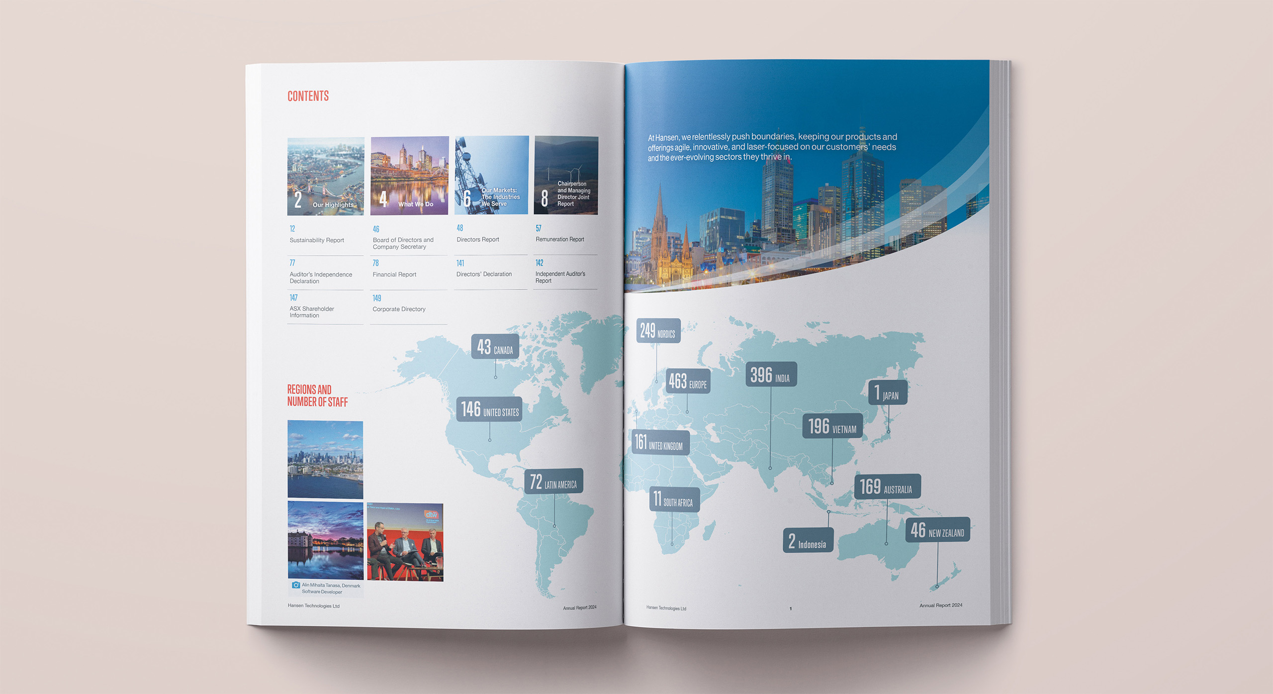 Hanson annual report 2025 infographics by MDM design.