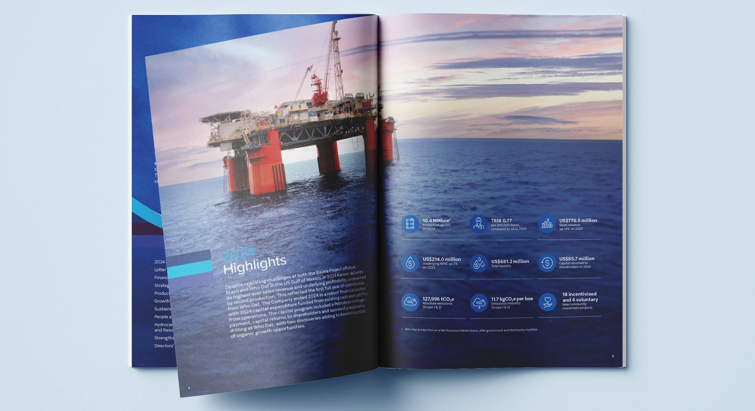 Karoon annual report 2024 highlights by MDM design.