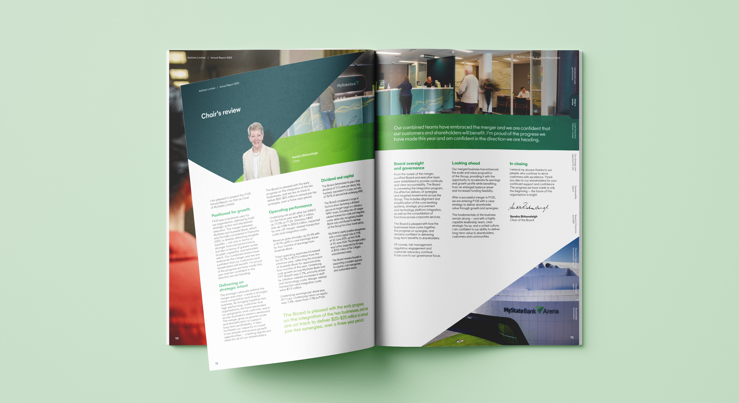 Mystate Annual report 2025 typesetting by MDM design.