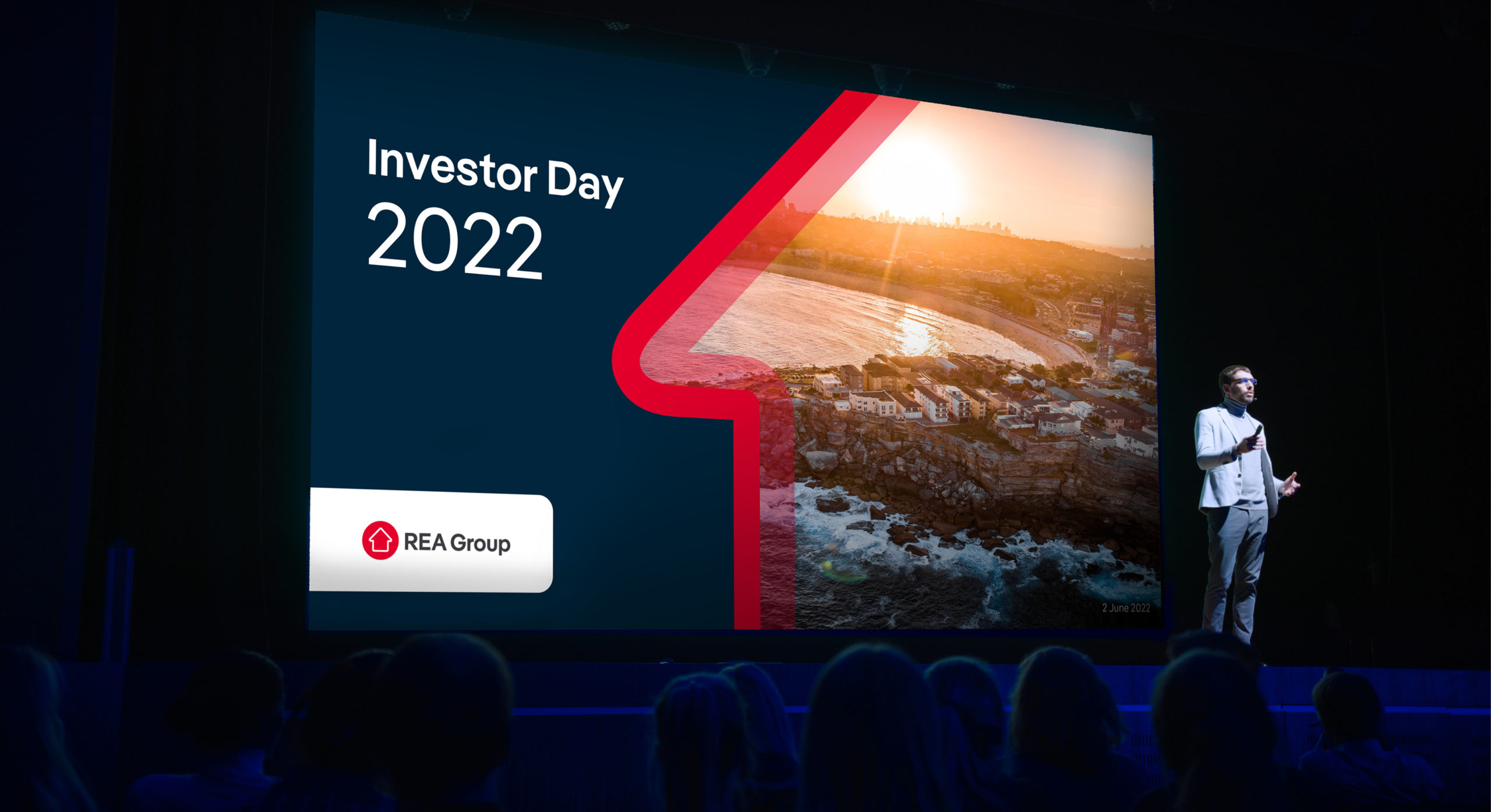 REA Group investor day presentation slide by MDM design.