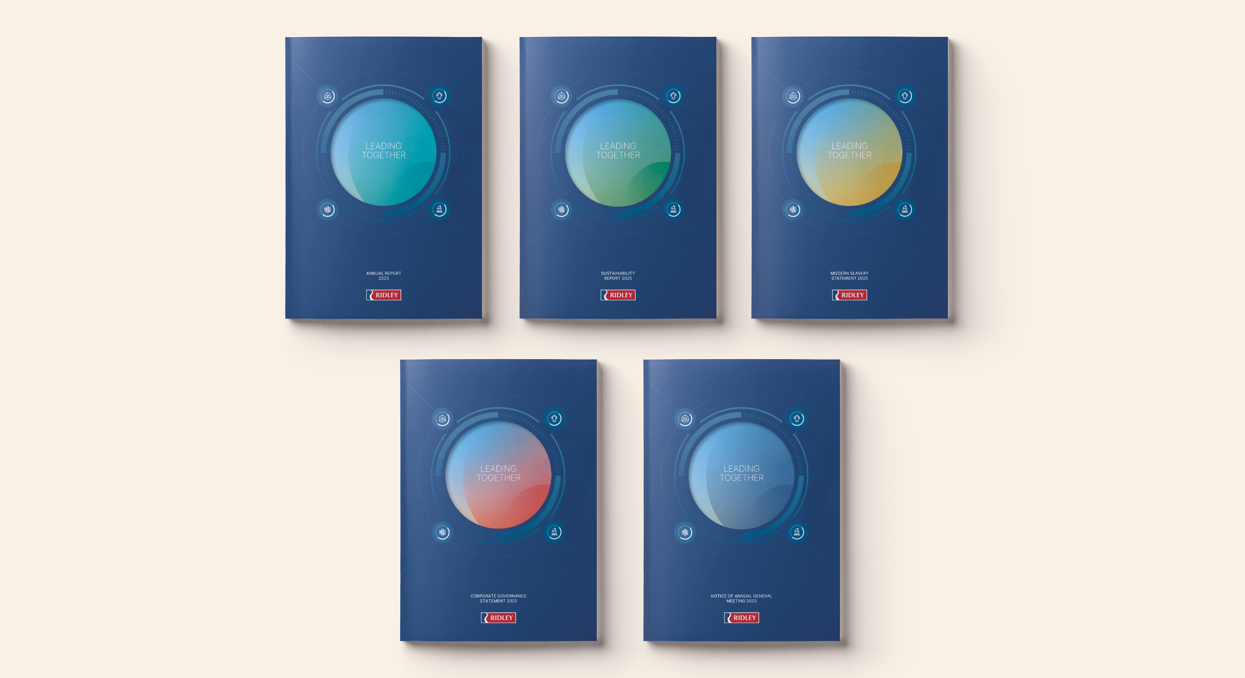 Ridley Corporation Annual report 2025 cover design by MDM design.
