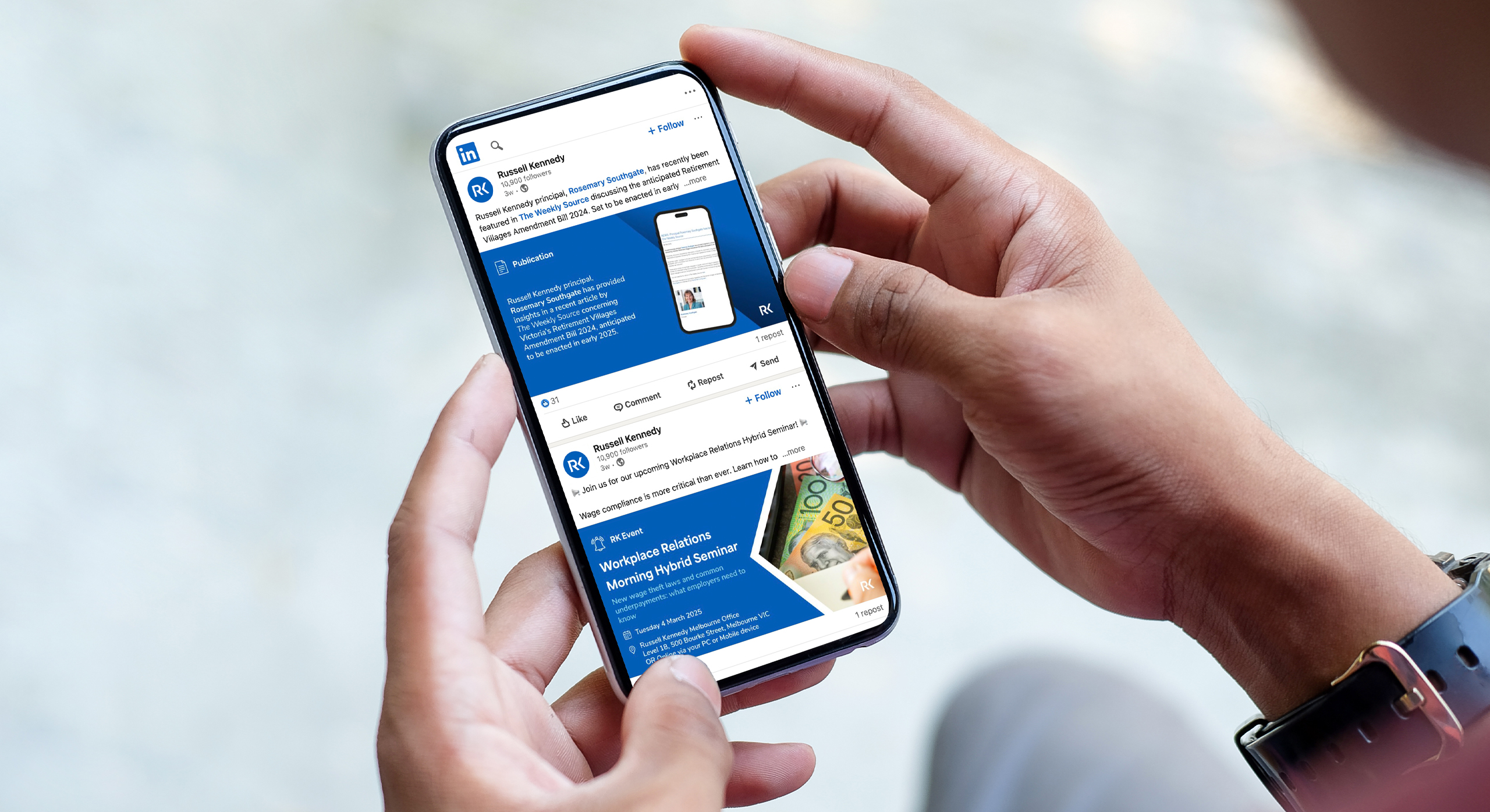 Russell Kennedy Digital design by MDM design.