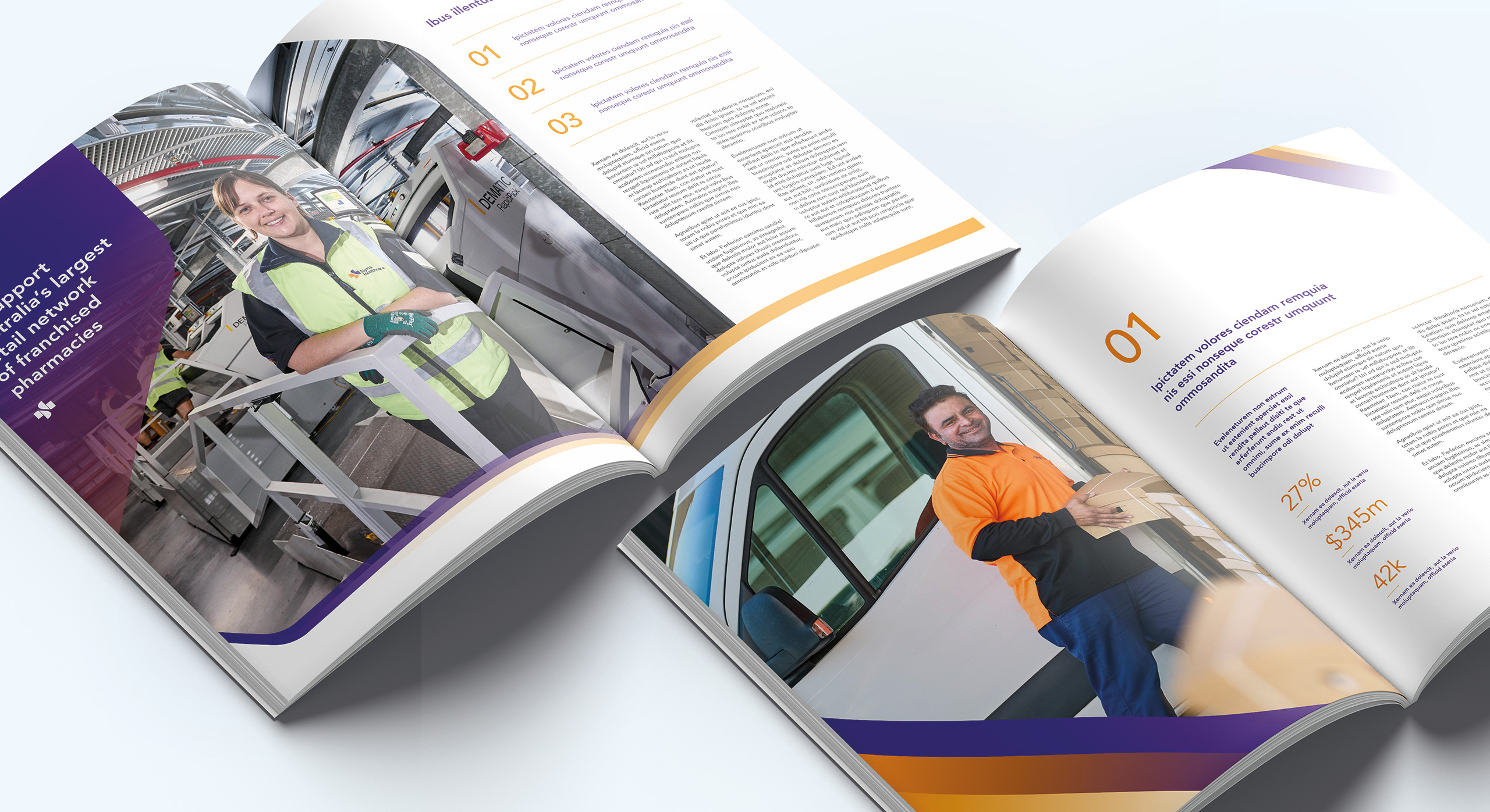 Sigma Healthcare Branding design page design by MDM Design.