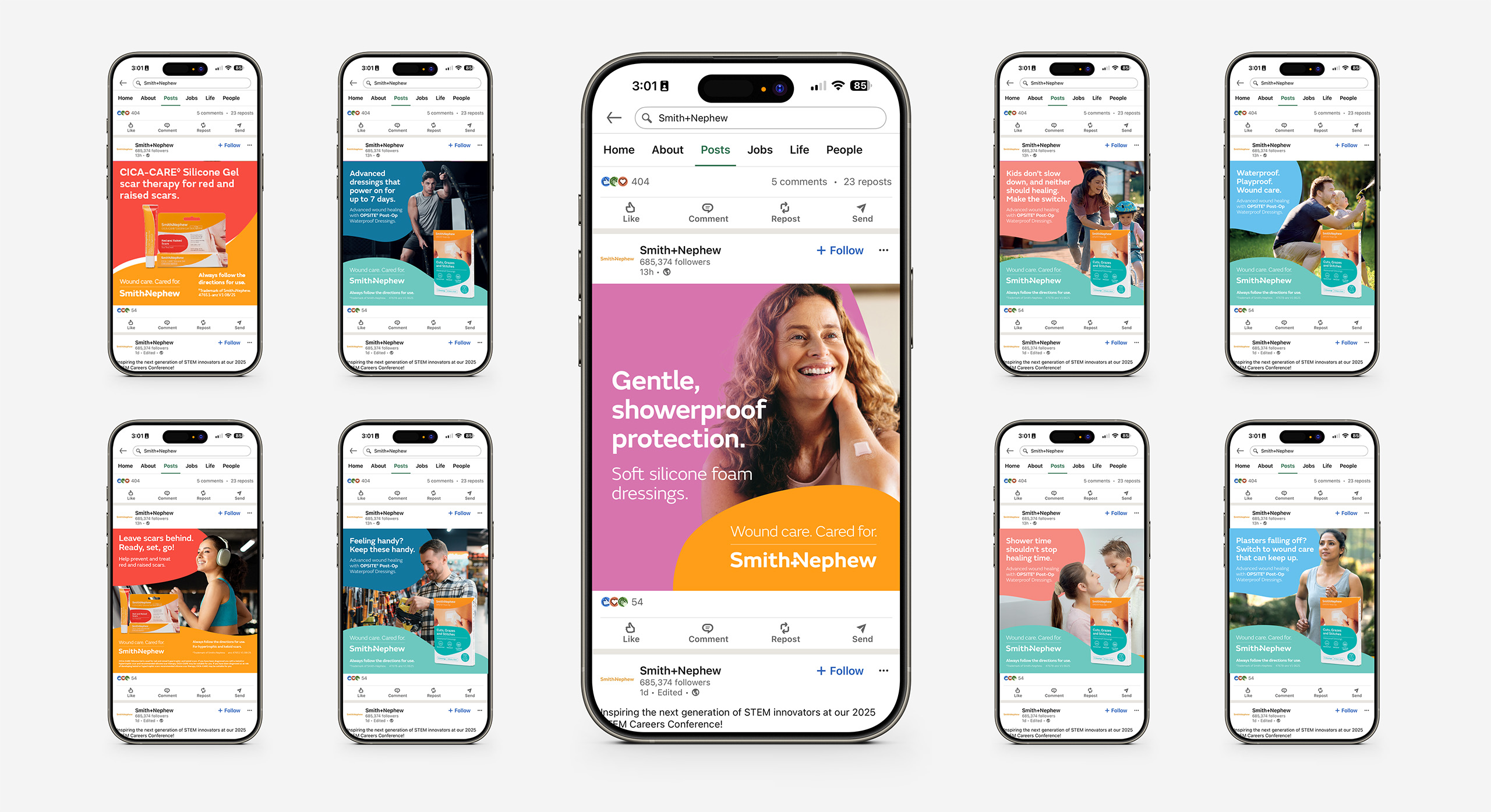 Smith+Nephew Branding design social media by MDM design.