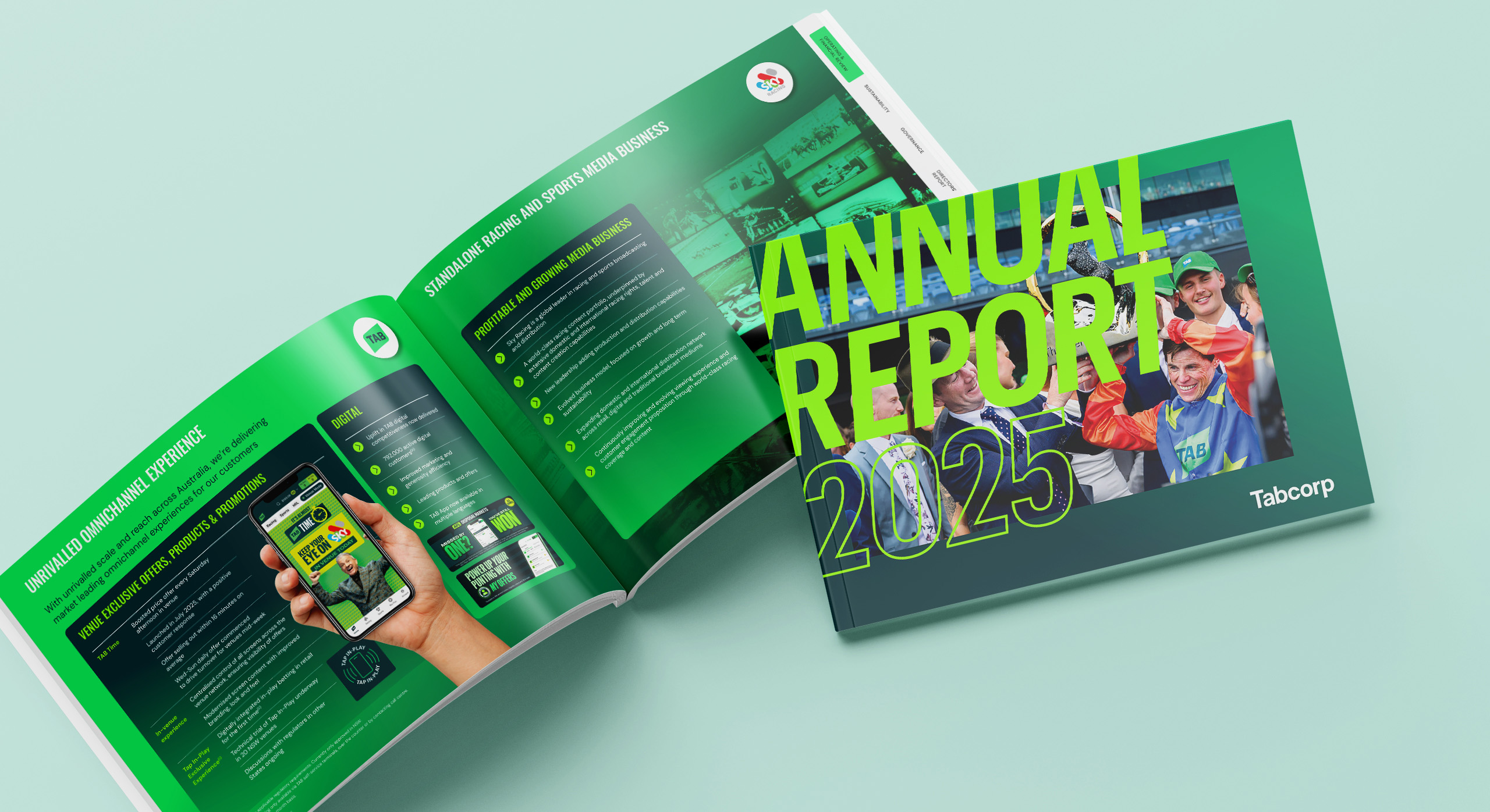 Tabcorp Annual report 2025 by MDM design.