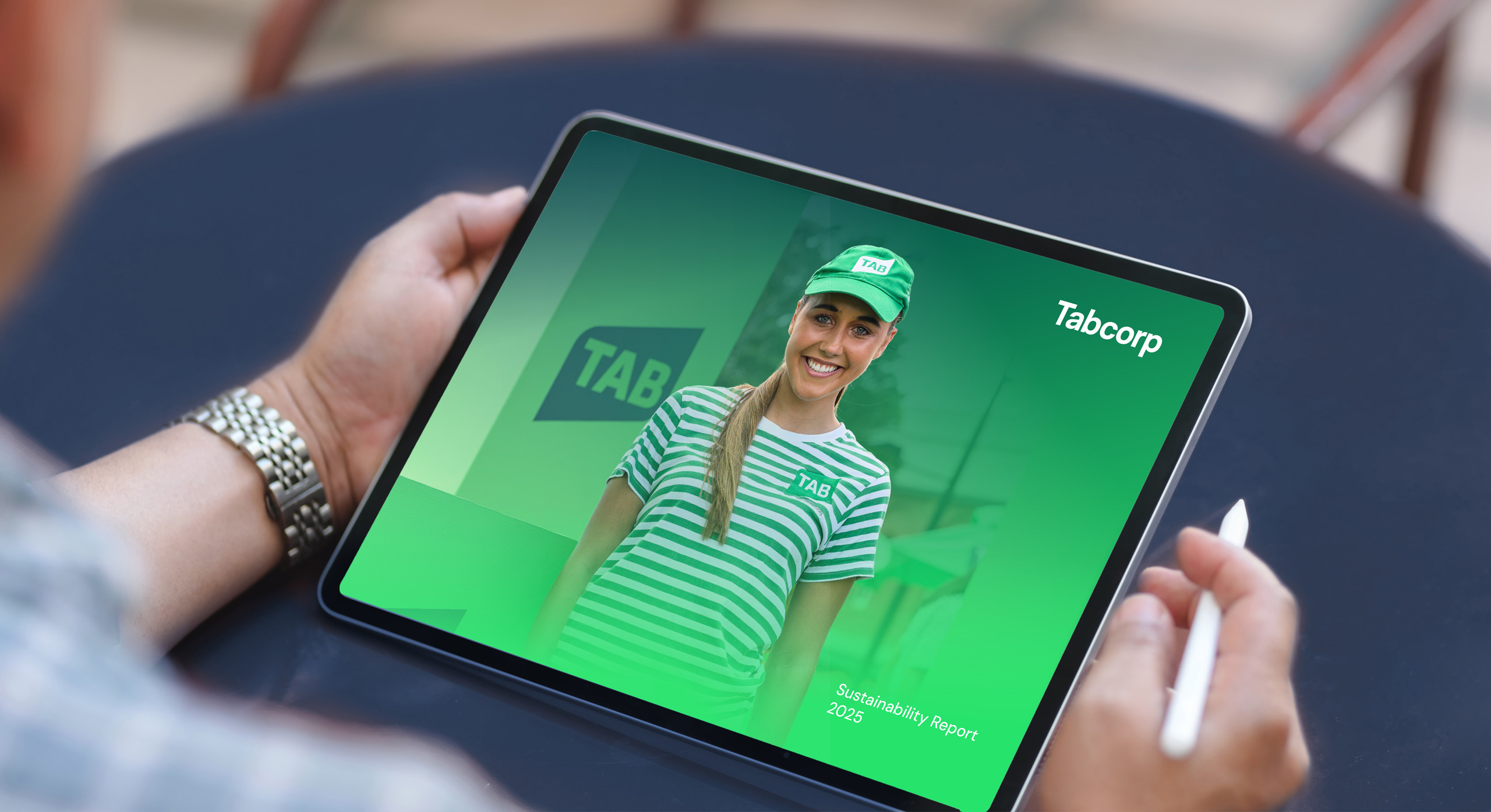 Tabcorp Annual report 2025 sustainability report by MDM design.