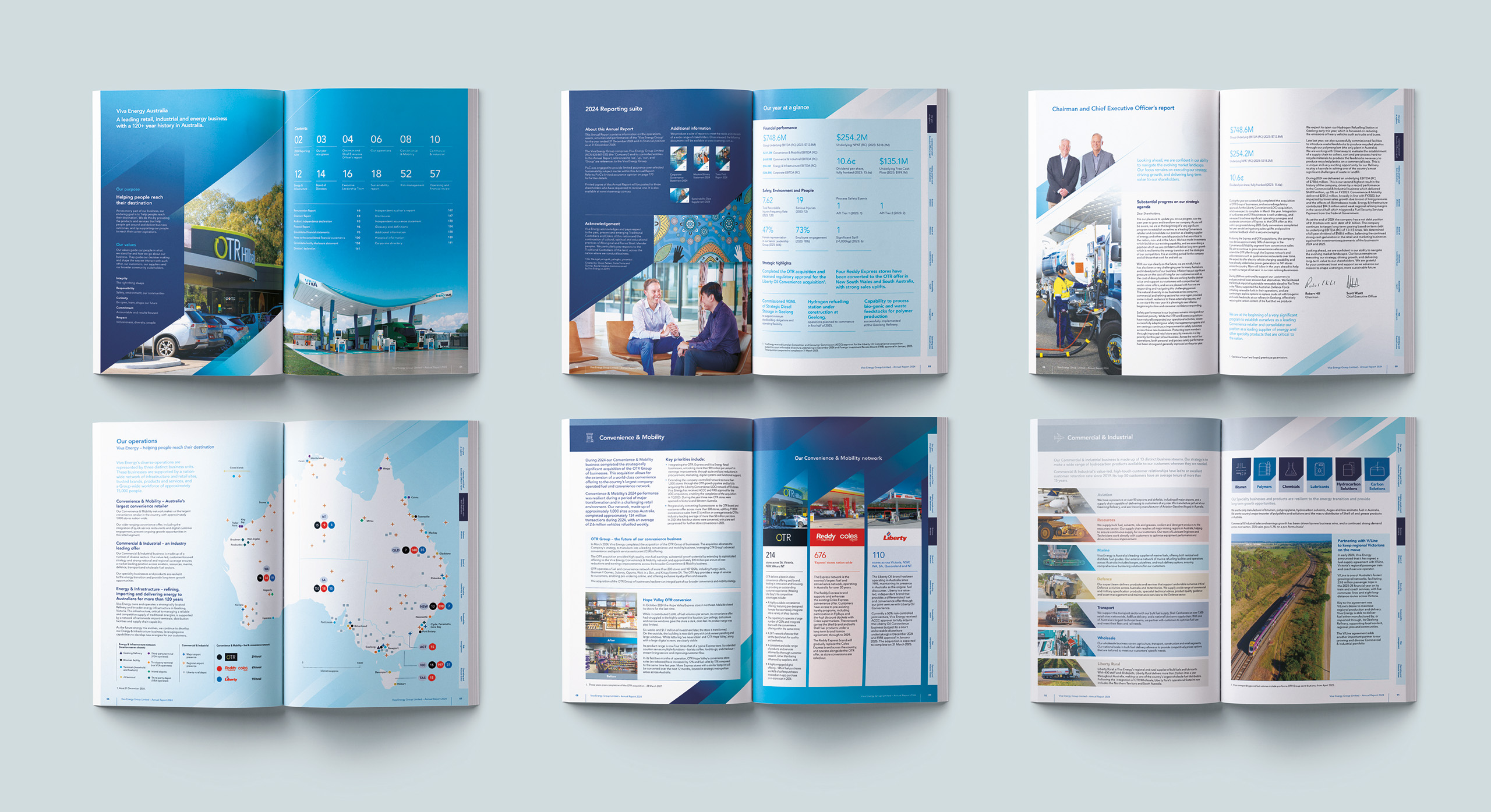 Viva Energy Australia annual report 2024 page design by MDM design.