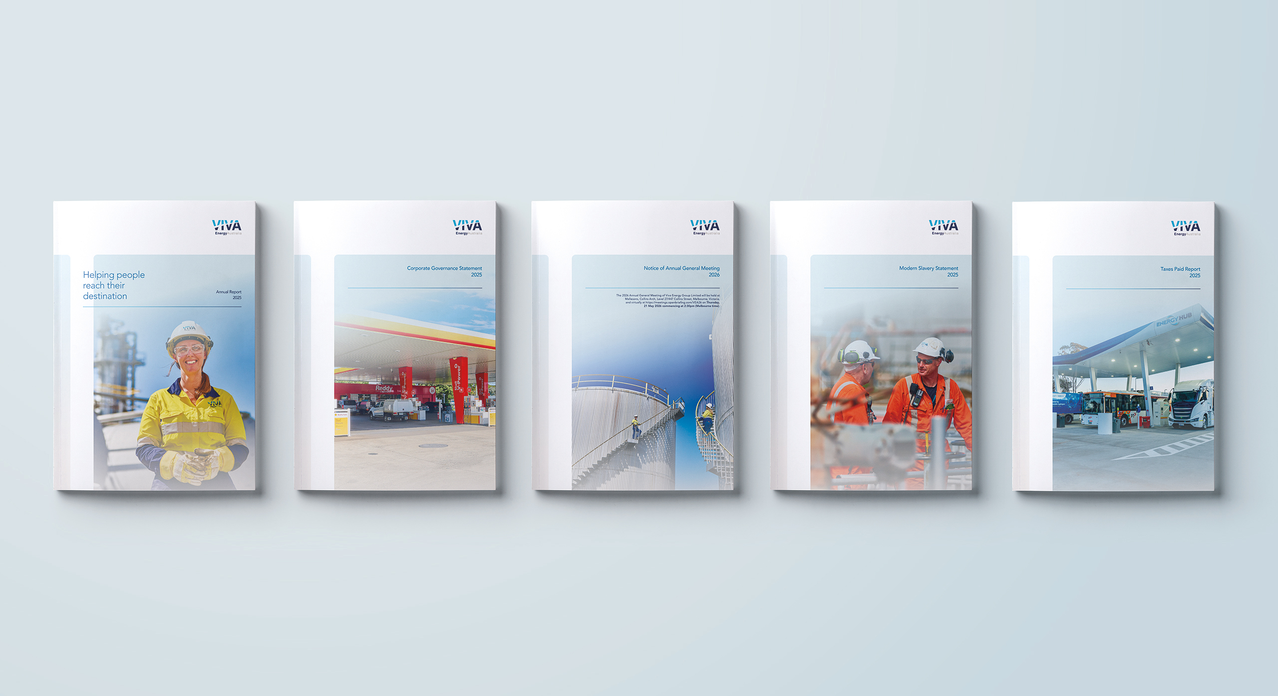 Viva Energy Australia annual report covers 2025 by MDM design.